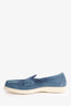 Santoni Blue Suede Detroit Loafers Size 10.5 Mens