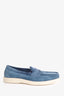 Santoni Blue Suede Detroit Loafers Size 10.5 Mens