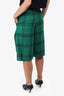 Tibi Green Wool Check Double Layer Shorts Size 2