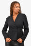 Stella McCartney Black Wool Buttoned Cropped Blazer Size 42