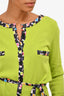 Moschino Lime Green Silk Belted Cardigan Size 38