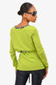 Moschino Lime Green Silk Belted Cardigan Size 38