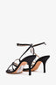 Jimmy Choo Black Satin/Leather Strappy Sandal Heels Size 39 (As Is)