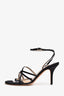 Jimmy Choo Black Satin/Leather Strappy Sandal Heels Size 39 (As Is)