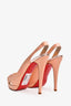 Christian Louboutin Pink Satin/Leather Peep Toe Heels