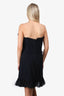 Dolce & Gabbana Black Strapless Polka-Dot Ruffle Dress Size 44