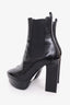 Saint Laurent Black Leather Platform Ankle Boots Size 36