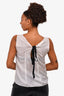 Marni White Sheer Silk Sleeveless Top with Bow Detail Size 38