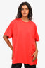 Off-White Red Cotton T-Shirt Size S