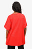 Off-White Red Cotton T-Shirt Size S