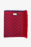 Gucci Red GG Monogram/Navy Wool Scarf