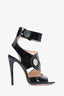 Versace Black Patent Cut-Out Open Toed Heels Size 5