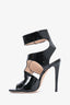 Versace Black Patent Cut-Out Open Toed Heels Size 5