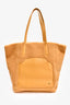 Loro Piana Mustard Yellow Shearling/Leather Large 'Sesia' Tote Bag