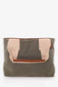 Valentino Green/Beige Canvas Rockstud Tote with Pouch