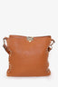 Valentino Brown Grained Leather Rockstud Flip Lock Crossbody Bag