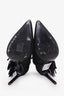 Saint Laurent Black Suede Pointed Fringe Boots Size 38.5