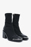 Alexander Wang Fabric/Leather Heeled Silver Toe Boots Size 39