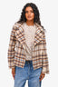 Akris Punto Brown/Blue Wool Blend Plaid Jacket Size S