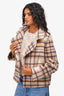 Akris Punto Brown/Blue Wool Blend Plaid Jacket Size S