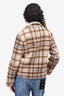 Akris Punto Brown/Blue Wool Blend Plaid Jacket Size S