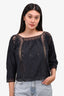 Ulla Johnson Black Floral Lace Detailed Top Size S