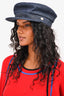 Hermes Blue Denim Newspaper Boy Hat Size 58