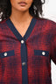 Maje Navy/Red Buttoned Cardigan Size 36