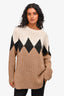 Sandro Cream/Taupe Wool Crewneck Sweater Size 1