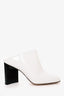 Maison Margiela White Leather Asymmetrical Heel Mules Size 37