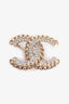 Pre-Loved Chanel™ 2021 Gold Toned Chain/Crystal CC Brooch