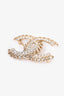 Pre-Loved Chanel™ 2021 Gold Toned Chain/Crystal CC Brooch