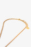 Christian Dior Gold Toned Orange Resin Logo Necklace