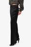 Gucci Black Wool/Silk Wide Leg Trousers Size 44