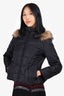 Marc New York Black Down Jacket with Removable Fur Trimmed Hood Size X-Small