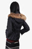 Marc New York Black Down Jacket with Removable Fur Trimmed Hood Size X-Small