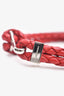 Burberry Red Leather Braided Hook Bracelet