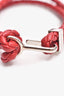 Burberry Red Leather Braided Hook Bracelet