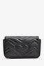 Gucci Black Chevron Leather Marmont Super Mini Crossbody