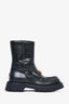 Gucci Black Leather Horsebit Chunky Boots Size 39