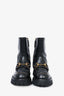 Gucci Black Leather Horsebit Chunky Boots Size 39