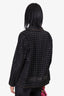 Christian Dior Black Denim Metal Eye-let Detail Jacket Size 10