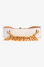 Moschino White/Gold Leather Logo Belt