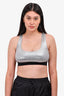 Paco Rabanne Silver Logo Sports Bra Size XS