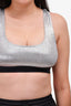 Paco Rabanne Silver Logo Sports Bra Size XS