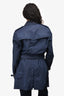 Burberry Brit Navy Nylon Belted Midi Trench Size M