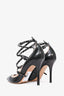 Valentino Black/Nude Leather Strappy Pointed Heels Size 40