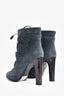 Hermès Teal Suede Lace Up Ankle Boots Size 40