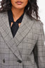 Weekend Max Mara Grey Check Double Breasted Blazer Size 6