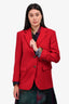 Weekend Max Mara Red Single Breasted Blazer Size 4